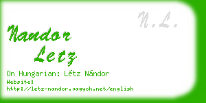 nandor letz business card
