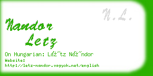nandor letz business card